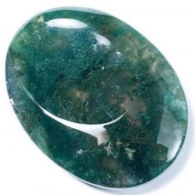 Moss Agate Thumb Stone